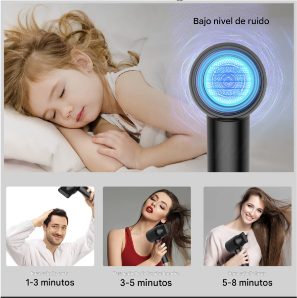 SECADOR DE PELO SUPERSONICO SILENCIOSO - Imagen 8